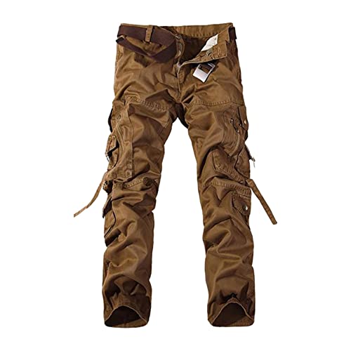 Cargohose Herren Jeans,Herren Hose Chino Cargo Hose Jogginghose Herren Baumwolle Sporthose Casual Freizeithose Elastische Taille mit Kordelzug Sweatpants Herren mit Taschen Herren Cargo Hose Camouflag von callmo