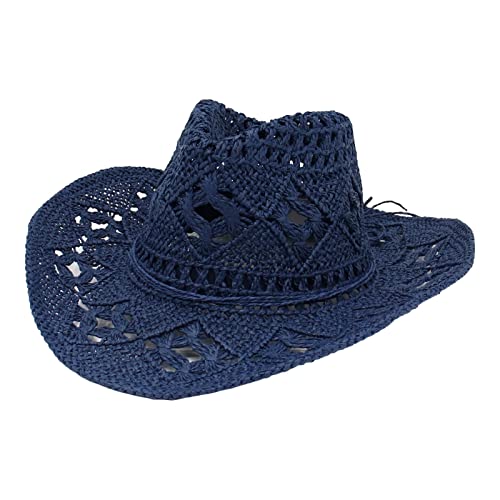 Cowboy Hat,Unisex Strohhut Somme Cowboyhut Westernhut Sonnenhut Strandhut Sommerhut Anti-UV Hut Outdoor Mütze Wildleder Cowboyhut, für Erwachsene Perfekt Karneval, Halloween und Cosplay (Dunkelbraun) von callmo