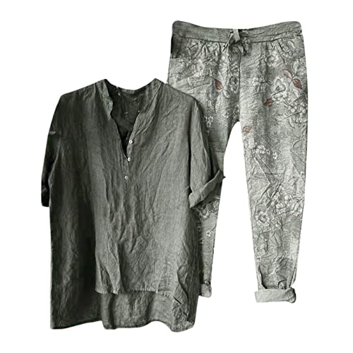 Damen Anzug Set Sportanzug Damen,Frauen 2 Teile Set Top Hosen Langarm-Anzug solide mittlere Länge lässige Sport Langarm-Hosenanzug Jogginganzug Damen Set Sexy Frauen Langarm Glänzend Metallisch Obert von callmo