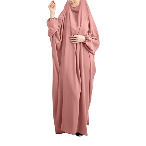 Damen Gebetskleidung Islam 10 Eru Muslimisches Maxi Kleid Maxikleid Einfarbig Lose Gebetskleid Islamische Gebetskleidung Kleid in voller Länge Elegante Kleider für Ethnische, Braut, Abend, Party Gebe von callmo