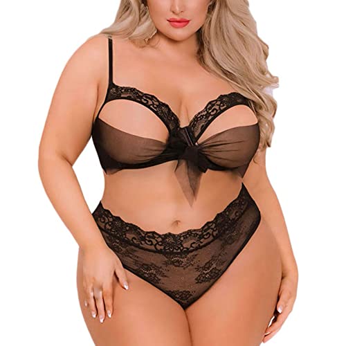 Dessous Damen Sexy Unterwäsche Women's Dress Sexy Lingerie Plus Size Bandage Stocking Braces Garter Lace Mesh Female Hot Skirt Underwear Women's Underwear Sexy Erotic S, M, L, XL, XXL, black, xxl von callmo