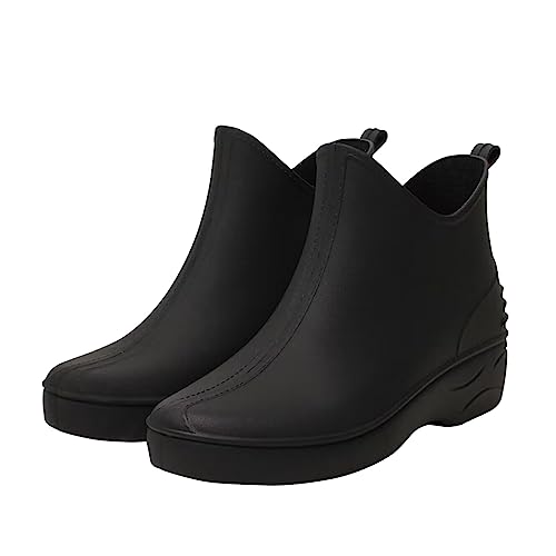 Gummistiefel Damen Halbhoch Gummistiefel Damen Halbhoch Gummisohlen Wasserdicht Reitstiefel 42 Weiter Schaft Sommer Mit Absatz Chelsea Boots Stallschuhe Anti-Rutsch Atmungsaktiv Leicht Regenstiefel S von callmo