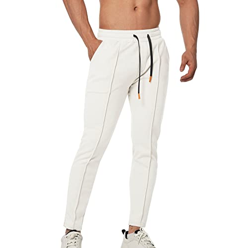 Herren Sporthosen,Jogginghose Herren Premium Baumwolle Trainingshose Herren - Sporthose Jogginghosen Männer, Seitentaschen mit Reißverschluß Hose Herren Jogginghose Männer Freizeithose Baumwolle Lang von callmo