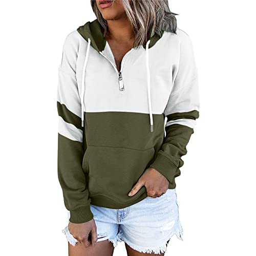 Hoodie Damen,Hoodies Mit Kapuze Casual Kapuzenjacke Hoody Farbblock Damen Blusen Tops Elegant Color Block Kapuzenpulli Warm Lässiger Frauen Langarm Bequem Tops Kapuzen Pullover Sweatshirts Sweater von callmo