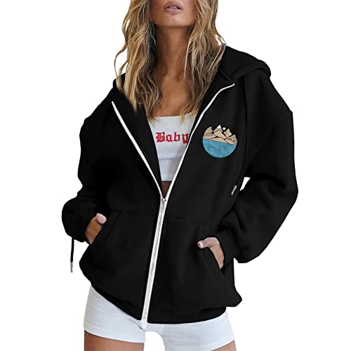 Hoodie Damen Schwarz,Damen Kapuzenpullover Hoodies Kordelzug Pullover Casual Sweatshirt Langarm Tops mit Kängurutasche Hoodie Damen Fleece Kapuzenpulli Teddy Fleece Pullover Oversize Sweaterpullover W von callmo