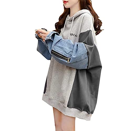 Jeansjacke Mit Perlen,2023 Neu - Damen Basic Einfarbig Button Down Denim Baumwolle Jacke mit Taschen Mantel Jeansjacke Damen-Jeansjacke Relaxed Fit Lässige Jeans-Truckerjacke Lange Winter Für Spitze von callmo