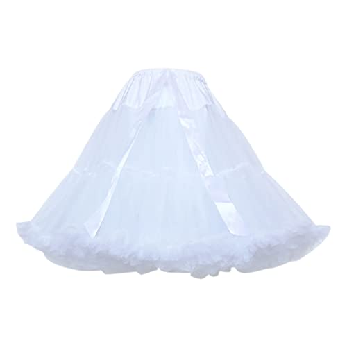Karneval KostüM Damen Unterrock Damen Lang Weiß Tüllrock Damen Tütü Petticoat Unterrock 50er Tütü Rock Kurz Crinoline Petticoat Tutu Minirock Karneval Kostüm Carnival Damen von callmo