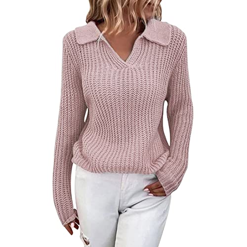 Pullover Damen Baumwolle Rollkragenpullover Damen Strickpullover Damen Oversize Grobstrick Pullover Damen Langarm Elegant Winterpullover Vintage Grobstrickpullover Strickpulli Sweater LäSsig Outwear von callmo