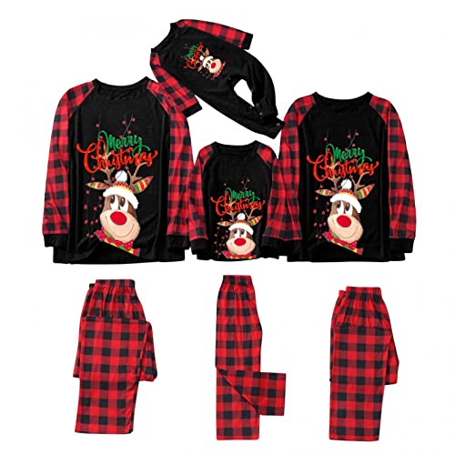 callmo Pyjama Weihnachten, Weihnachts Schlafanzug Familie Einteiler Onesie Weihnachten Pyjama Set Erwachsene Kinder Kinder Jumpsuit Nachtwäsche mit Reißverschluss Kapuze Overall Hausanzug von callmo