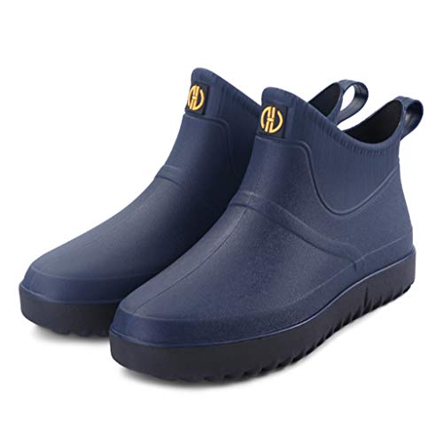 Regenstiefel Damen Gefüttert Gummistiefel Damen Gefüttert 37 Halbhoch Gelb Gummistiefel Rain Boots Leicht Outdoor Atmungsaktiv Gummi Boot Gummistiefeletten Regenstiefel Winddicht Wasserdicht von callmo