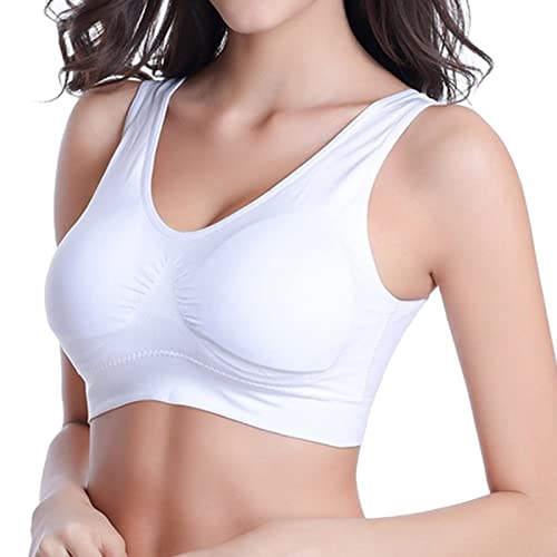 Sport BH Damen Komfort Nahtlos Bustier Ohne Bügel Soft Bra Wohlfühl Zero Feel Bralette Weich Push Up Gepolstert Schlaf BH Ultra Leicht Atmungsaktive Sport BH Bequem Täglich Klassische BHS von callmo