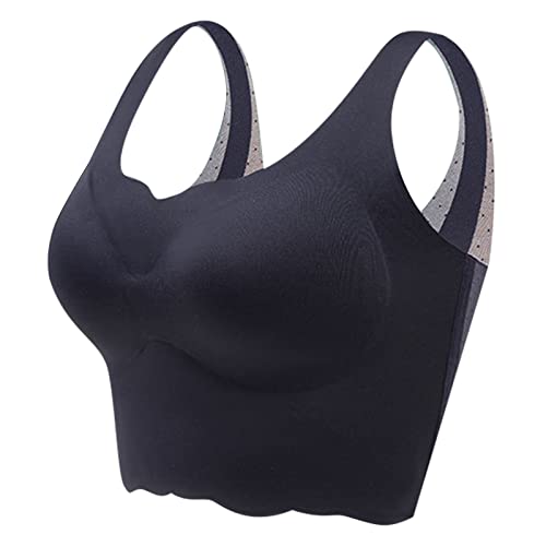 Sport Bh Damen,Sport BH Starker Halt Gekreuzt Rücken Gepolstert Große Brüste für Fitness Lauf Joggen Sport BH Damen Starker Halt 5CM Unterseite Vorderverschluss Mesh Ringerrücken mit kreuzgummiband fü von callmo