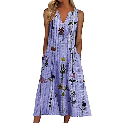 Strandkleider Damen Sommer, Festlich mit Blumen Maxi Leicht Luftig Strandkleid Maxikleid Curvy A Linie Elegant Lang Sommerkleid Blusenkleid Sexy Kurzarm Große Größen Schick Freizeitkleid Boho Kleid von callmo