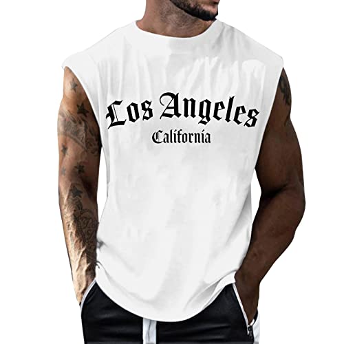 Tank Top Herren Baumwolle Bodybuilding Sport Weste Ärmelloses Muskelshirts Sportunterhemden Männer Schnelltrocknend Atmungsaktiv Sport Shirt Ärmelloses Muskelshirt von callmo