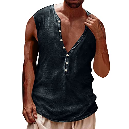 Tank Top Herren Männer T Shirt Ärmelloses Muskelshirts, Männer Sommer Bedruckte Top Shirts Mode lässig Sport Strand ärmellose Tops Mode lose Tank Top Gym Sport Unterhemd Herren Gym Tank Top#A von callmo