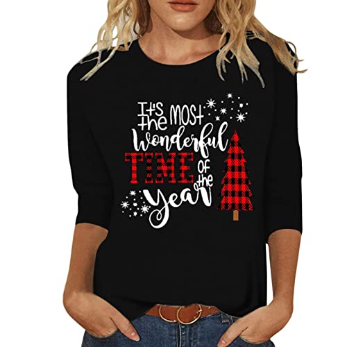 Weihnachten Damen Shirt, Weihnachten Langarmshirt Damen Weinglas Muster Raglan Langarm T-Shirt Weihnachtsdruck Colorblock Weihnachts Tshirt Christmas Shirt Longsleeve Weihnachts-Shirt von callmo
