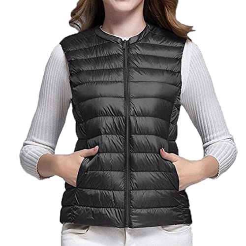 Weste Damen Damen Lang Winter Ärmellos Winterjacke Leicht Daunenjacke Warm Weste Jacke mit Kapuze Taschen Steppjacke Kapuzenweste Lange Steppweste Wintermantel Casual Outdoor Daunenmantel Outwear von callmo