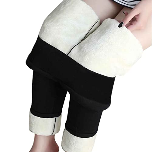 Winter Leggings Damen Gefüttert Thermoleggings Damen Gefüttert Lamb Frauen Warme Schlanke Hose Winter Lamm Plüsch Jogginghose Verdickte Teddy Fleece Hohe Taille Übergroße Leggings Für Frauen Yogahose von callmo