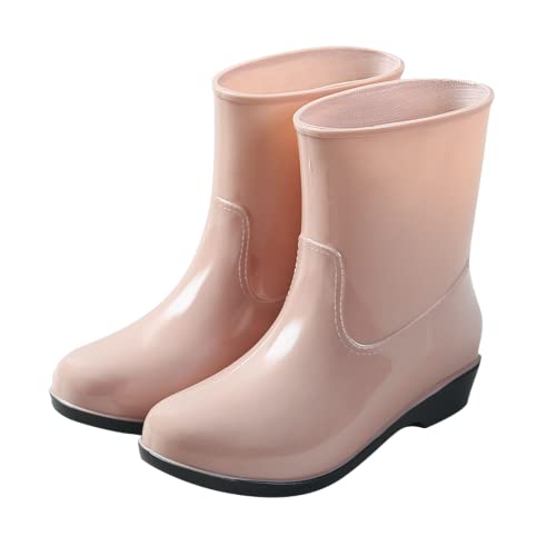 Winterboots Damen Gummistiefel Damen Gefüttert 37 Halbhoch Gelb Gummistiefel Rain Boots Leicht Outdoor Atmungsaktiv Gummi Boot Gummistiefeletten Regenstiefel Winddicht Wasserdicht gummistiefel 25 von callmo