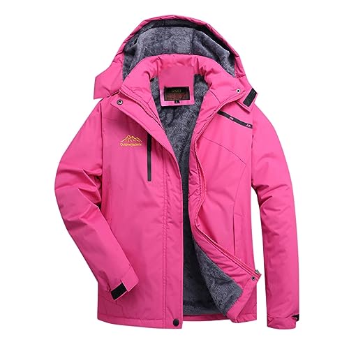 Winterjacke Damen Lang Damenjacke In ÜBergrößE Oberteil Mit ReißVerschluss Wintermantel Radfahren Warmer Mantel RegenmäNtel Windjacke Regenmantel Mit Winddicht Outdoor Regenjacken Winter MäNtel von callmo