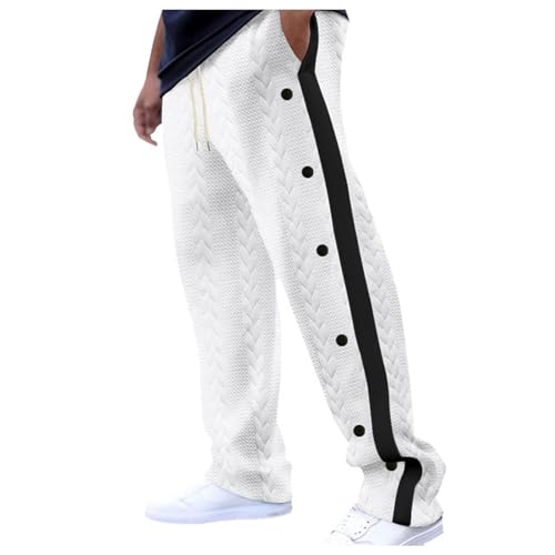 callmo Angebote des Tages Heute Breite Jogginghose Herren Mit Seitlichem Reißverschluss Am Bein Open Leglang Freizeithose Weites Bein Trainingshose Reha Hose Seitlich Bequem Zu Öffnen Sporthose von callmo