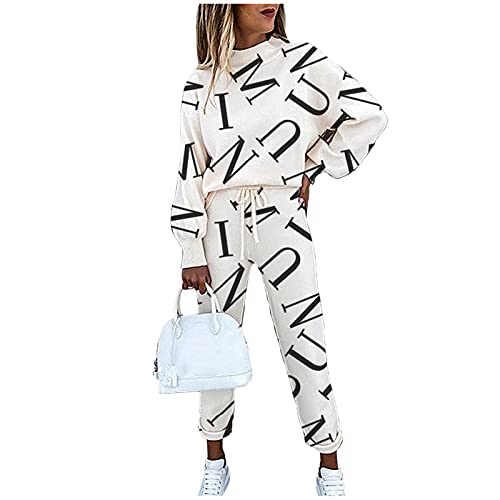callmo Anzug Damen Elegant Damen Jogginganzug 2 Stück Trainingsanzug Set Sportanzug Set Damen Freizeitanzug Frauen Set Colorblock Sweatshirt + Jogginghose von callmo