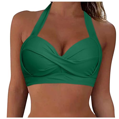 callmo Bikini BH Dame Bademoden Bikinioberteil Große Brüste Push up Bikini Top Gepolstert Swimsuit Bra Sport Trocknend Padded Bikini Swim Oberteil Rückenfrei Bikinioberteil mit Polster ohne Bügel von callmo