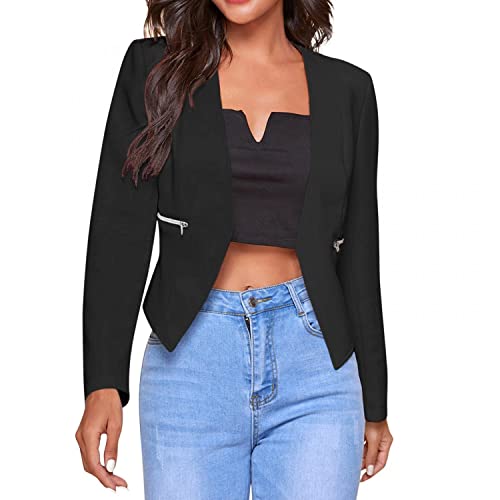 callmo Damen Blazer Elegant Kurzblazer Damen Festlich Business Sommerjacke Business Damen Longblazer Elegant Langarm Blazer Sakko Tailliert Sakkos Anzüge Sportlich Schlanke Passform Jacke von callmo