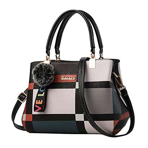 callmo Damen GeldböRse,Handtasche Damen Handtaschen Damen Set Schwarz Damen Tasche Mit Geldbörse Taschen Damen für Büro Schule Einkauf Handtasche Damen Groß Mit Quasten von callmo