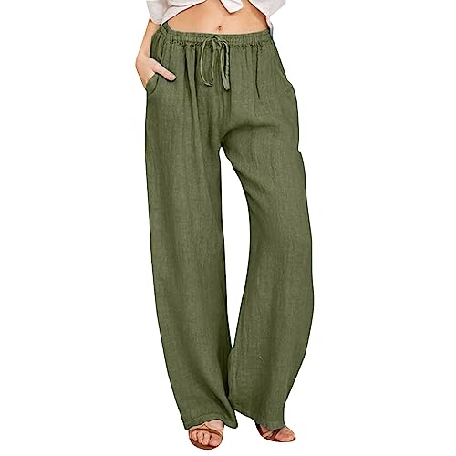 callmo Damen Hose Leinenhose Baumwolle Leinen Stoffhose Freizeithose Sommerhose Pumphose Yogahose Casual Einfarbig Hippie High Waist Hose Stretch mit Taschen Kleidung callmo Damen Hose Leinenhose Baumwolle Leinen Stoffhose Freizeithose Sommerhose Pumphose Yogahose Casual Einfarbig Hippie High Waist Hose Stretch mit Taschen Kleidung von callmo