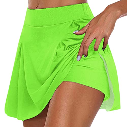 callmo Damen Rock mit Hose Drunter Sport Hosenrock Damen Kurz Mode A-Linie Yoga Rock Hohe Taille Sportrock Tennis Skort Sommerrock Tennisrock Outdoor Running Röcke Laufrock von callmo