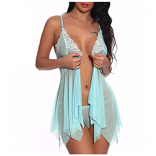 callmo Dessous Set ReizwäSche,Leder Nachthemd Spitze ReizwäSche Bodysuit Babydoll NachtwäSche UnterwäSche Nachtkleid BH Mit String Damen Dessous Set High-Waist T-String Women Seamless von callmo