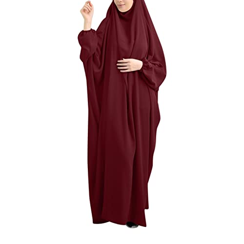 callmo Gebetskleidung FüR Frauen Islam Set Abaya Muslim Damen Gebetskleidung Muslimische Kleider Langarm Arabisch Robe Ramadan Lang Gebetskleid von callmo