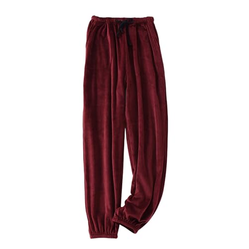 callmo Kuschelhose Damen Flauschig Winter Schlafhose Pyjamahose Kuschelhose Plüsch Fluffy Lang Fleecehose Flanellhose Pyjama Hose Kuschel Karierte Weihnachts Plüsch Hose Schlafanzughose von callmo