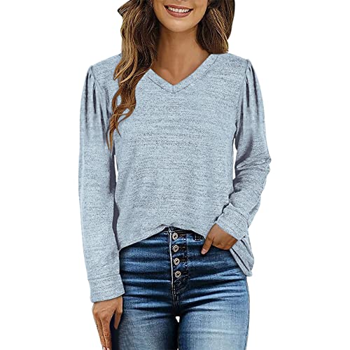 callmo Langarmshirt Damen,Pullover Damen Winter Langarm Elegant Rundhals Strickpullover von callmo