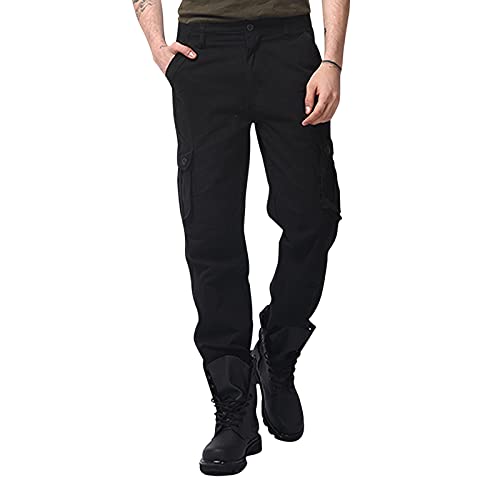 callmo Leinenhose Herren Herren High Stretch Multi-Pocket Skinny Cargohose Herren Wanderhose Cargohose Slim Fit Stretch Jogger Golf Cargo Arbeitshose für Herren von callmo