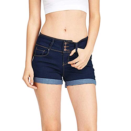 callmo MäDchen-Jeanshosen,Damen Casual Ripped Denim Shorts Sommer Casual Hotpants Damen Jeans High Waist Stretch Strand Kurz Kurze Jeans Damenshorts Sommershorts Hotpants Freizeithose von callmo