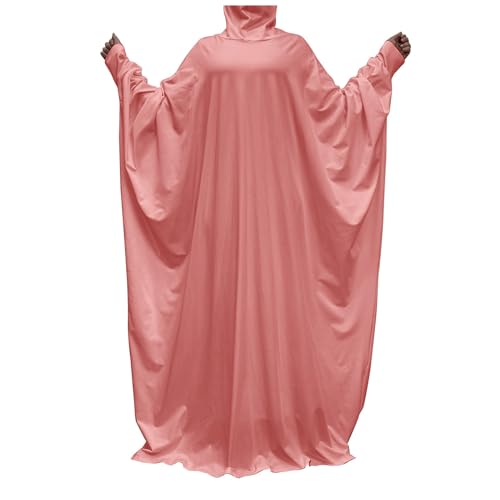 callmo Muslimisches Abendkleid FüR Damen Einteiler Solide Dubai Stil Kaftan Robe In Voller LäNge Islamische TüRkische FledermausäRmel Kleider Mit Kapuze FüR Ethnische, Hochzeit, Abend, Party von callmo