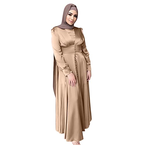 callmo Muslimisches Gebetskleid Gebetskleidung Abaya Damen Langarm Islamische Muslimische Kleid Arabisch Türkische Robe Ramadan Lang Gebetskleid von callmo