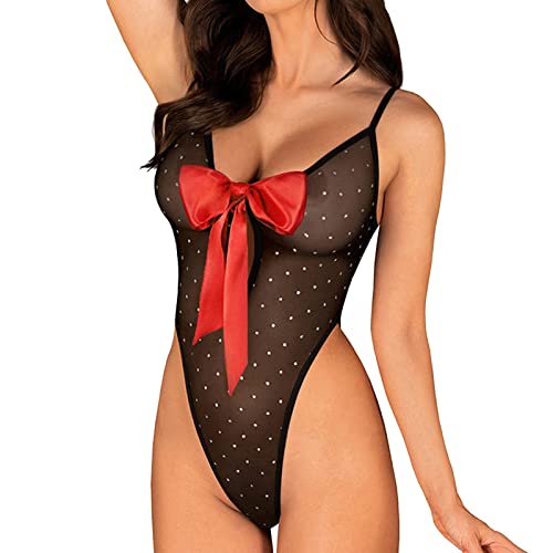 callmo NachtwäSche Sexy Sexy Reizwäsche Sexy Dessous Damen Weihnachten Sexy Sexy Damen Dessous Set Spitze Reizwäsche Set Santa Rot Sexy String Weihnachtsunterwäsche Weihnachtskostüm Sexy Reizwäsche von callmo