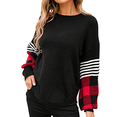 callmo Oversize Pullover Damen Strickpullover Damen Winterpullover Knitted Rundhals Lose Pulli Damen Oversize Fledermausärmel Strickpulli Sweater Herbst Grobstrickpullover Langarmshirt von callmo