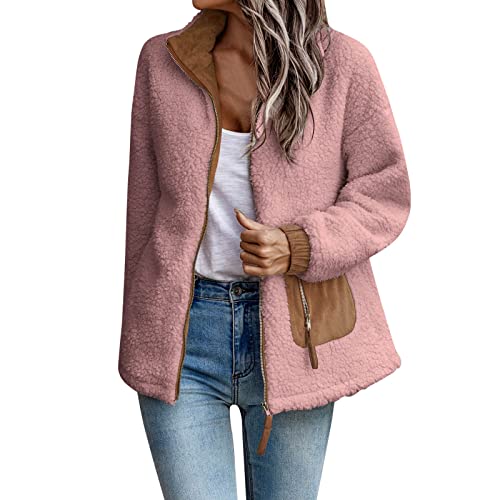 callmo PlüSchjacke Damen Mit Kapuze, Winterjacke Damen Lang, Winterjacke Damen Kurz Dicker Warm Bequem Slim Jacke Übergangsjacke Herbst Casual Elegant Einfarbig Winter Kapuzenjacken Outwear von callmo