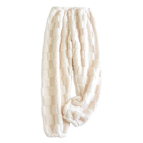 callmo Pyjamahose Damen Lang Pyjamahose Stretch Weich Relaxhose Yogahose Weite Hosenbeine Lässig Schlafhose mit Taschen von callmo