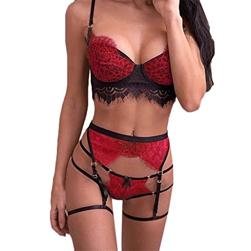 callmo Sexy Reizwäsche Frau Damen Erotisch für Sexy Set Dessous Set Push Up für Mollige Kimono Nachthemd Negligee Babydoll Sexy Nachtwäsche Lingerie Dessous von callmo