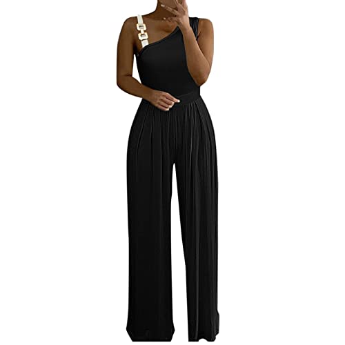 callmo Sommer Jumpsuit Damen Sommer ärmelloser Jumpsuit mit weitem Bein für Damen, leger, einteiliger eleganter Strampler und Jumpsuits mit Taschen von callmo