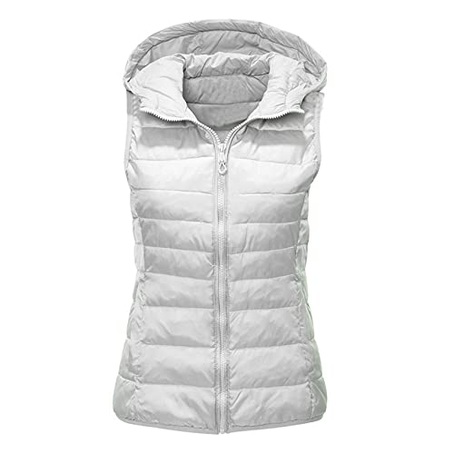 callmo Steppweste Damen Lang Damen Weste Steppweste Kapuze Vest Ärmellos Jacke Übergangs Daunenweste Damenweste Steppweste Sportweste Übergangsjacke Bodywarmer Outdoor Längere von callmo