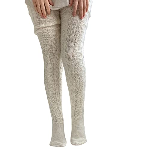 callmo StrüMpfe Damen Warme Socken Damen Winter Strümpfe Strumpfhosen Extra Lange Socken Beinlinge Gestrickte Socken Damensocken Kniestrümpfe Überknie Strick Socke Wollsocken Overknee Strümpfe von callmo