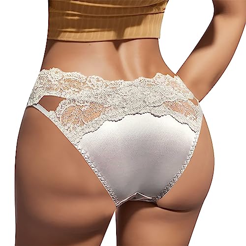 callmo Unterwäsche High Waist Damen - Modisch String Tanga Reizvolle Spitzenhöschen Atmungsaktiver Slip Angenehme Passform Sommer Unterhosen Sexy Spitzen-Slip von callmo