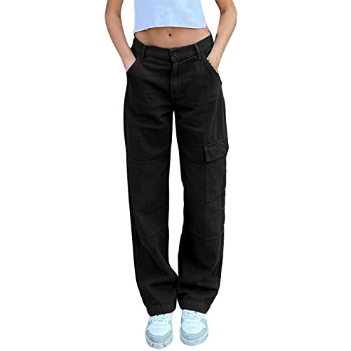 callmo Wanderhose Damen, Cargohose High Waist Hose mit Kordelzug & Zwei Arbeitsfächer Damen Lose Hosen Breite Bein Jogginghose Freizeithose Oversize Jogginghose Teenager Mädchen von callmo