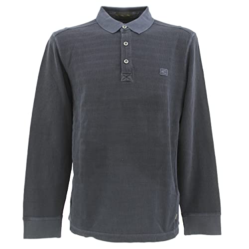 camel active, Herren Langarm Polohemd Poloshirt Pique Leicht Angerauht Marineblau M von camel active